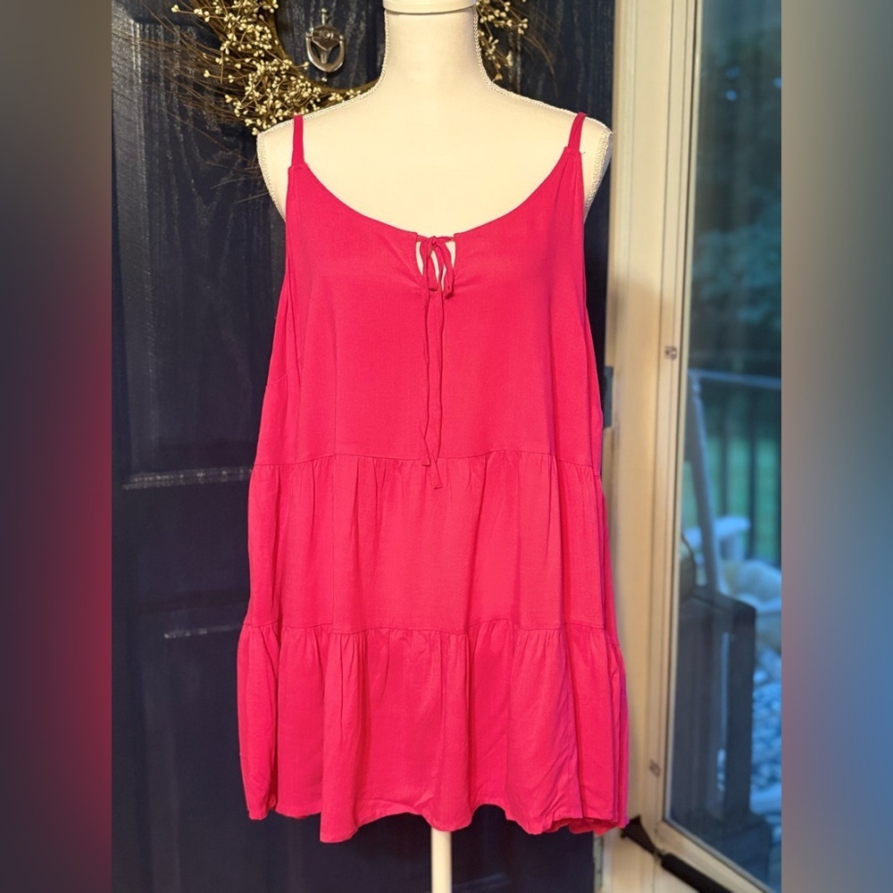 Torrid Pink Tiered Tank Top size 2